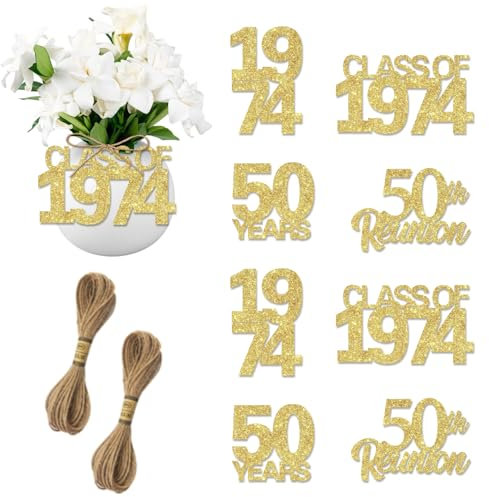 Balterever 24 Stück 50. Klasse Reunion Tags 1974 Reunion Tags Dekorationen Klasse 1974 Reunion Dekorationen 50. High School Class Reunion Dekorationen für High School 50 Jahre Reunion Dekorationen