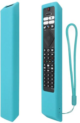 YiBiChin Protective Remote Case ONLY for Philips Ambilight TV Remote Control, 43PUS7906/12 55OLED707/12 65OLED707/12 TV Remote Cover Shockproof, Anti-Slip - Glow Blue
