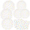 HNH Platos de Papel y Servilletas 48 piezas Lunares multicolores Platos de Postre Servilletas Desechables para Fiesta