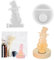 Kayqbonke Silikonform Schneemann Kerzenhalter, Gießformen Silikon Mit Boden, 2-Teilige Transluzente Epoxidharzformen, Silikon Gießform Kerzenhalter für Sojawachs, Gips, Handwerk, DIY Candle Holder