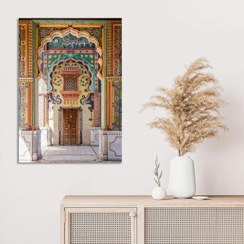 Klassisches indisches Gebäude, Kamel am Taj Mahal, Indien, Palast, Tür, Kunst, Poster, Leinwandbild, Wanddrucke, Bild, Heimdekoration, 70 x 100 cm, ohne Rahmen
