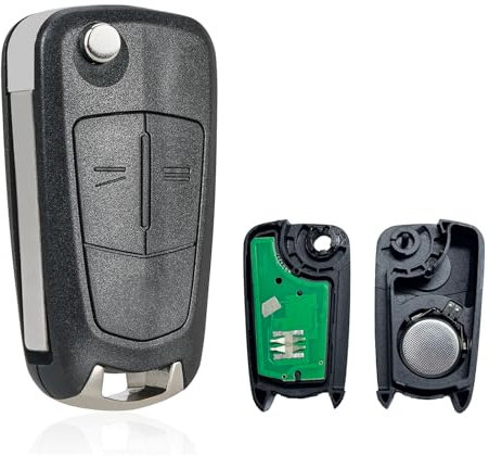 Heart Horse 2 Tasti Ricambio Chiave per Telecomando per Auto per Opel Vauxhall Vectra C Signum Astra Corsa Meriva Zafira Cover Guscio Scocca Chiave con 433Mhz ID46 Chip e Lama & Batteria (PCF7946)