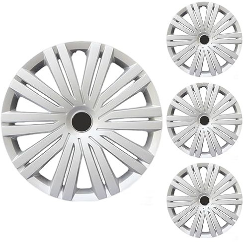 JINFEUGE Radkappen, Radkappen, 14 Zoll, Weiß, 4Er-Set, Radkappen, Autoaußenbereich, Zubehör