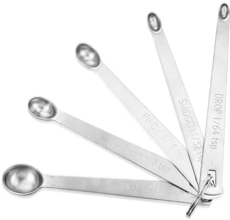 10 Pezzi Set di Cucchiai Dosatori da 1/4/8/16/32/64 Cucchiaini Cucchiaio Dosatore in Acciaio Inossidabile Cucchiaio Dosatore in Metallo Adatto per La Cottura al Forno e la Cottura in Cucina a Casa