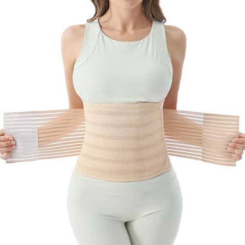 Trendyline Postpartum Belly Wrap for Women: Abdominal Binder Post Surgery Compression Support Belt - Waist Trainer Girdle C Section Recovery Band