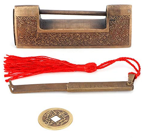 Lucchetto retrò in rame, serratura vintage decorativa Serratura antica vintage Mini lucchetto orizzontale vecchio stile per armadietto portagioie in legno