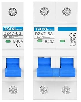 Interruttore Magnetotermico Interruttore automatico DC 12V 24V 48V 54V 72V 100V MCB 1P 2 poli for auto elettrica 6A 20A 40A 63A Interruttore di protezione della batteria Interruttori Automatici(1P,20A