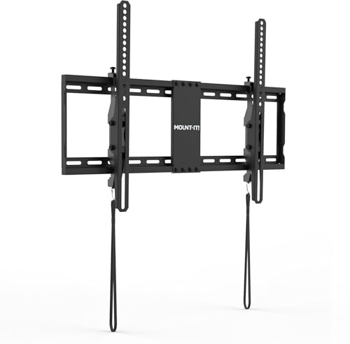 Mount-It! Tilting TV Wall Mount Bracket for 42-80 Inch TVs | Universal TV Mount with Low Profile Design, Supports 110 lbs | Quick Release Lock | Fits 16 & 24 Studs | Max VESA 600x400mm
