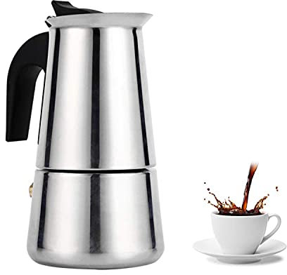 NMLLTB 100ml Stainless Steel Coffee Pot Kettle Stove Espresso Make Pot, Sliver(200ml)