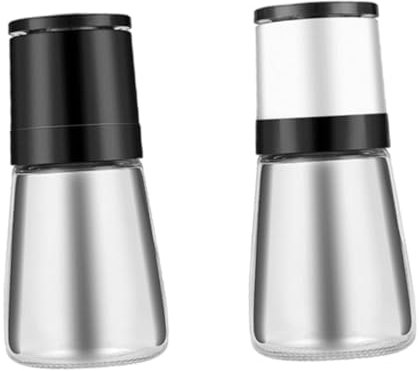 GRIRIW Professional Pepper Mill Grinder Manual Pepper Glass Bottles and Salt Shaker for Kitchen Use