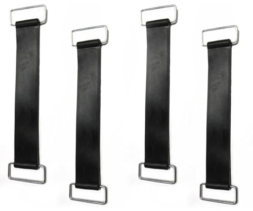 4Pcs Useful Motorcycle Bettery Fixed Holder Flexible Non-Slip Battery Straps Stretchable Battery Straps Rubber Band for Securing Batteries (Black)