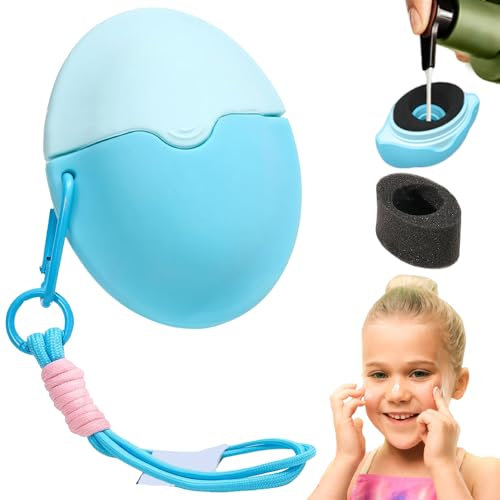 KUWUNG Sonnencreme Applikator Kind Nachfüllbar, Sonnencreme Roller Auffüllbar, Roll On Sonnencreme Kinder, Schwamm Auffüllbar Für Körperlotion & Lotion, Tragbarer Sonnenschutz Roller, Blau