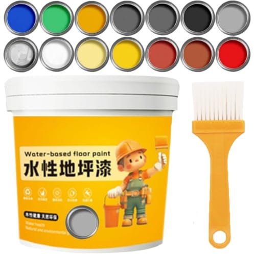 Waterproof Water-Based Epoxy Floor Paint - 2025 New Water-Based Garage Epoxy Flooring Paint, Quick-Dry Anti-Slip Concrete Floor Paints For Interior & Exterior (Light Gray)