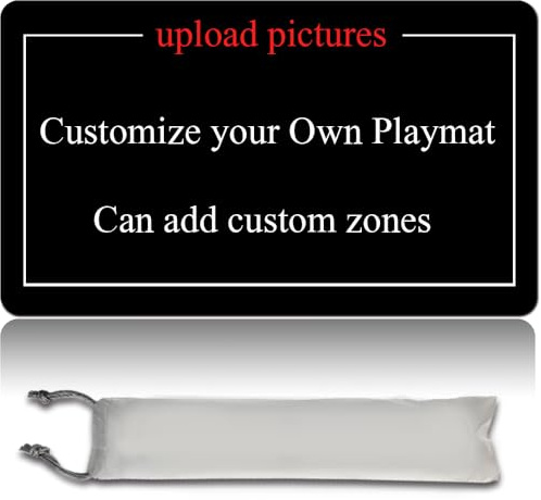 Custom Playmat 60 x 35CM rutschfeste mit Matte Tasche MTG Playmat kompatibel mit TCG YGO DTCG PTCG OPCG, druckbarer Spielzone & optionale nähte Kante