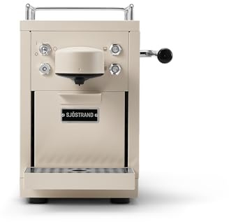 Sjöstrand The Original Capsule Coffee Machine, Beige | Original Nespresso Compatible Pod Machine, Stainless Steel Body, Espresso or Lungo Coffee, 1.2L Tank, 19 Bar Pressure