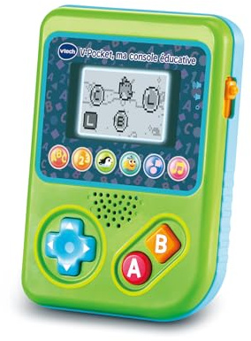 VTech - V-Pocket, Ma Console Éducative - Console de Jeux Enfant Portable, Intuitive et Personnalisable - Jeux Éducatifs et Chansons - Cadeau Enfant de 3 Ans à 7 Ans - Contenu en Français