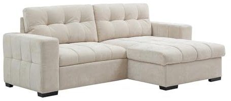 Vente-unique - Schlafsofa 4 Brisama - Polyester - beige