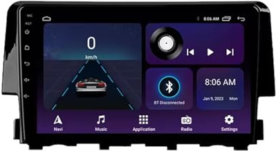 Pantalla Radio para Honda Civic 2016-2020 Android 15 9 Pulgadas Multimedia Pantalla con BT GPS WiFi Radio Backup Camera para, 8 Core 8G+256G