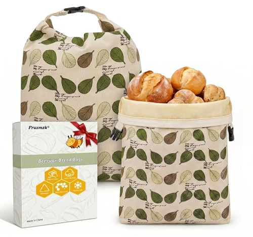 Fruzmzk Reusable Beeswax Bread Bags Sourdough Storage 17 x 13 Inch 2 Pack