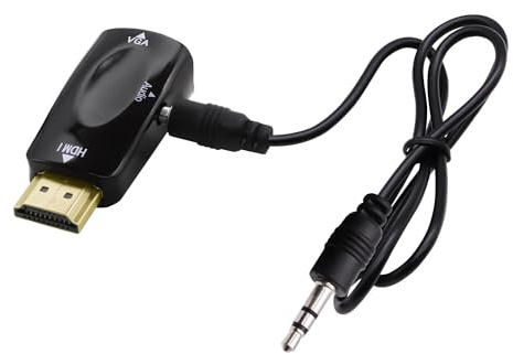 YARCHONN Convertitore adattatore da HDMI a VGA con jack audio da 3,5 mm | Cavo audio da HDMI maschio a VGA femmina, 1080P, 0,5 m, 3,5 mm, per PC, HDTV, monitor, proiettore