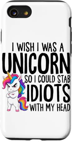 I Wish I Was A Unicorn Funny Sarcastic Joke Unicorn Case for iPhone SE (2020) / 7/8