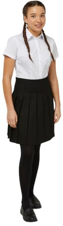 Trutex Girls Pleated School Skirt | Stitch Down Elasticated Waist Stain Resistant School Uniform Skirt for Girls