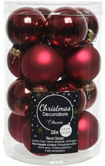 Christbaumschmuck Weihnachtskugeln Glas 16 Stück ochsenblut Ø35mm