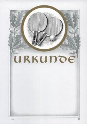 Albert Hoffmann Urkundenverlag Tischtennis / 500/1068 / / Edelkarton (300 g/m²) 10 Stk