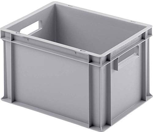 Eurokasten in Industriequalität grau geschlossen 400 x 300 x 235 mm