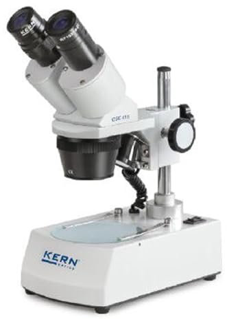 KERN Optics Stereomikroskop für Schule, Ausbildungsstätte und Werkstatt, Binokular Tubus, 2x/4x Objektiv, Säule, 0.21W LED, Auflicht