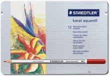 Staedtler© Aquarellstift karat© - 3 mm, Metalletui mit 12 Farben, sortiert