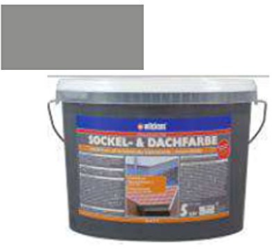 Wilckens Sockel- & Dachfarbe inkl. 4x 5m Abdeckfolie von E-Com24 (Sockelfarbe Steingrau 5 Liter)