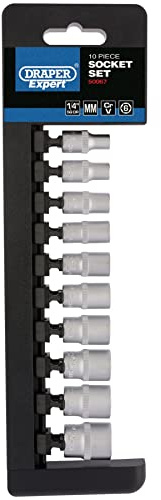 Draper 50067 1/4-Inch Square Drive Metric Socket 10 Piece Set