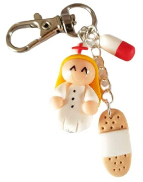 infirmiere bijou de sac grigri cadeau blonde aide soignante, hopital merci porte cles