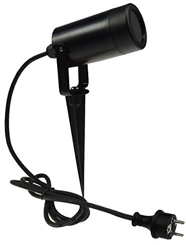 ChiliTec Gartenstrahler Gartenleuchte GU10 Fassung 1,5M Kabel mit Stecker Schwenkbare Pflanzenstrahler Lieferung ohne Leuchtmittel Schwarz