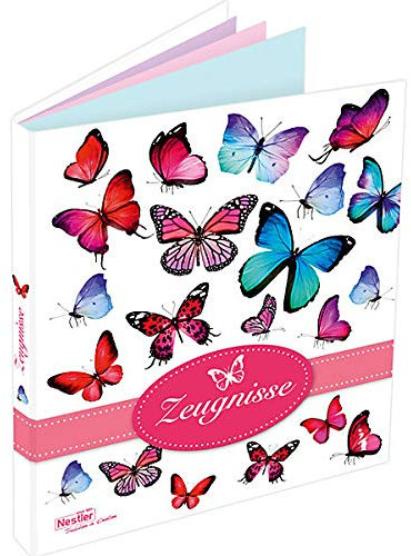 Nestler Zeugnismappe Schmetterlinge Ringbuch Ablage Zeugnisse