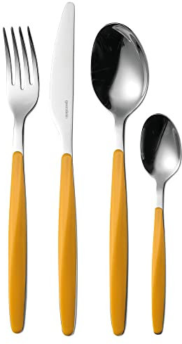Guzzini - My Fusion, Set de 24 Couverts - Ocre, 16,8 x 7,5 x h25,5 cm - 110700165