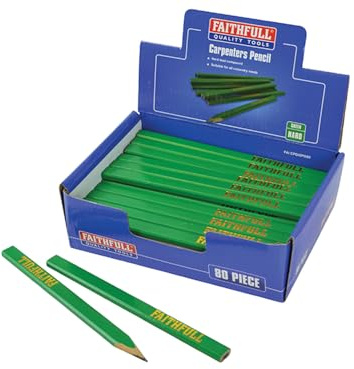 Faithfull Carpenters Pencils 80 Display Pack - Hard (Green)