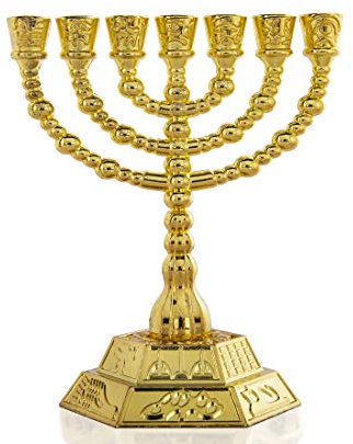 YU FENG 7 Kerzenhalter Menora für Shabbat, Tabernakel, Home Decor Ornaments, Tischdekoration Gold