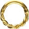 PIERCINGLINE Segmentring Clicker doppelt gedreht Chirurgenstahl Piercing für Nase Septum Ohr Helix Tragus Goldfarben 8 mm