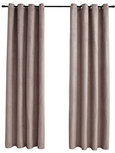 vidaXL 2X Vorhang Verdunkelung mit Metallösen Verdunkelungsvorhang Kräuselband Ösen Schlaufe Thermo Gardine Blickdicht Taupe 140x245cm
