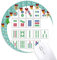 Chinesische Kultur Mahjong Schach Spiel Maus Pad Jingling Bell Round Rubber Mat