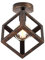 iDEGU Retro Deckenleuchte im Geometrischen Design Moderne Deckenlampe mit Würfel Lampenschirm Vintage Lampe E27 Deckenleuchte für Schlafzimmer Wohnzimmer Flur Küche Café Restaurant, 16 cm, Rost