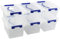 Farmoon 5L Plastic Storage Boxes, Small Latching Box with Handle, 6 Packs