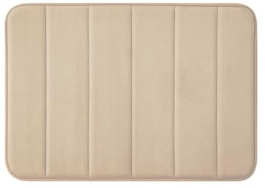 MIULEE Badematte Memoryschaum Badezimmerteppich Wasserabsorbierend Badteppich Memory Foam Duschvorleger Badvorleger rutschfest Waschbar für Badezimmer 50x80cm Beige