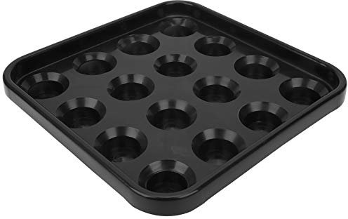 Keenso Billiard Ball Tray, 16 Holes Pool Ball Tray Billiard Ball Holder Tray Snooker Ball Storage Tray Pool Table Accessories 16 Balls(schwarz) Billard-Zubehör