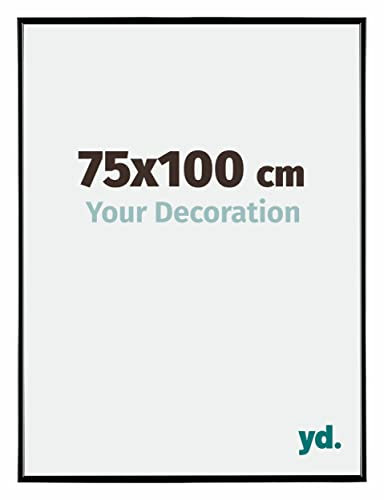 Your Decoration - Cadre photo 75x100 cm - Noir Brillant - Cadre Photo en Plastique Avec Verre acrylique - Anti-Reflet - Cadre 75x100 - Evry