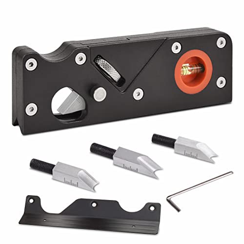 Pialla angolare per legno Set di piallatrici per falegnameria pialle angolari per legno Mano Smussatura Pialla Adatto per Taglio Rapido Bordo del Legno (con 4 coltelli)