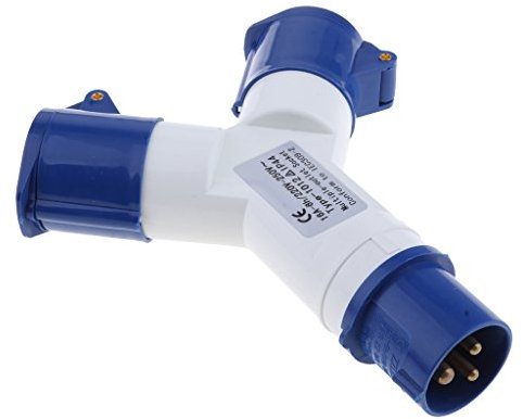 F Fityle 380v/220V 32a Prise de Courant Industrial, Plug de Quincaillerie Alimentation, Connecteur Électrique Étanche, Connexion Électrique pour Camping, Atelier et Extérieur, Bleu/16a /3pin/220V