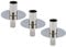 Flaschen Kerzenhalter Silber - 3er Set / 8 cm - Flaschenaufsatz Kerzenständer Kerzenleuchter Kerzeneinsatz
